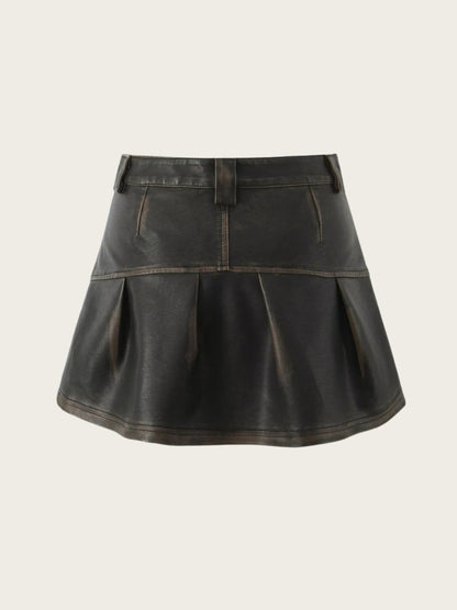 Renna Vintage Faux Leather Skirt