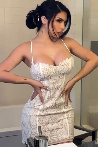 Minimalist Sexy Solid Halter Mini Dress