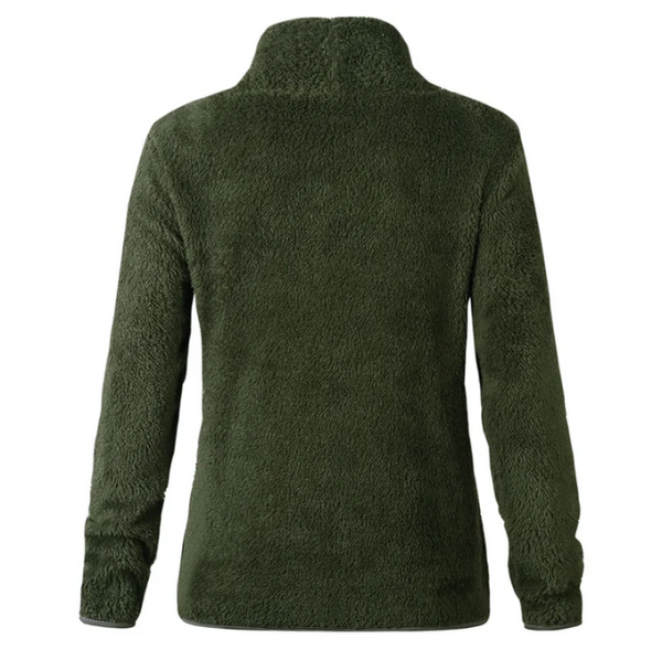 Jersey informal de cuello alto con cremallera para mujer | Ideal para otoño/invierno