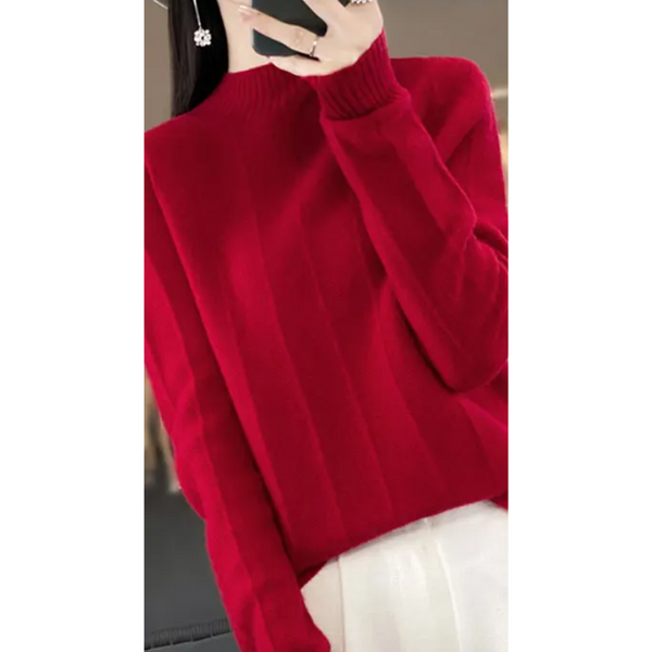 Suéter de cuello alto para mujer, resistente al viento y con forro | Ideal para otoño/invierno