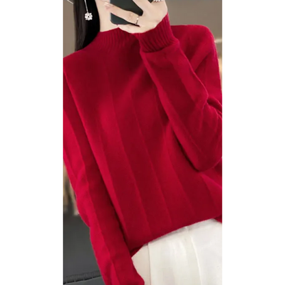 Suéter de cuello alto para mujer, resistente al viento y con forro | Ideal para otoño/invierno