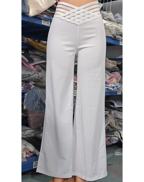 Women's Office Style High Waisted Wide Leg Flared Trousers | Ideal for All Seasons