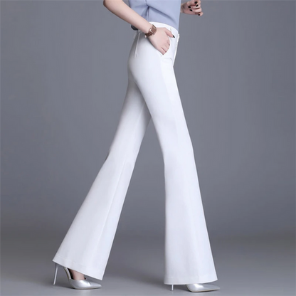 Women's Elegant Tight Fit High Waisted Flared Trousers | Ideal for All Seasons