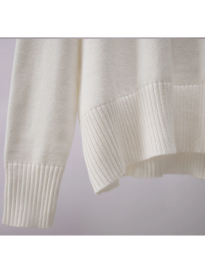 Jersey de punto de cuello alto extragrande para mujer | Ideal para otoño/invierno