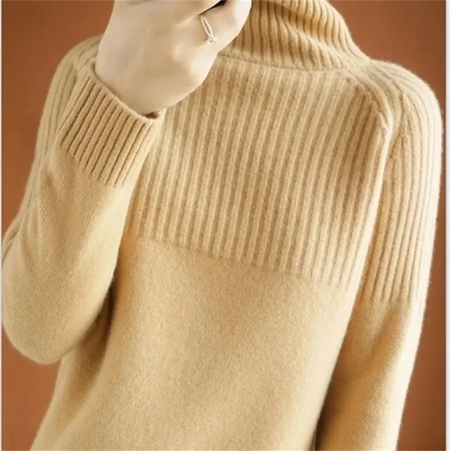 Jersey informal de cuello alto para mujer con estampado texturizado | Ideal para otoño/invierno
