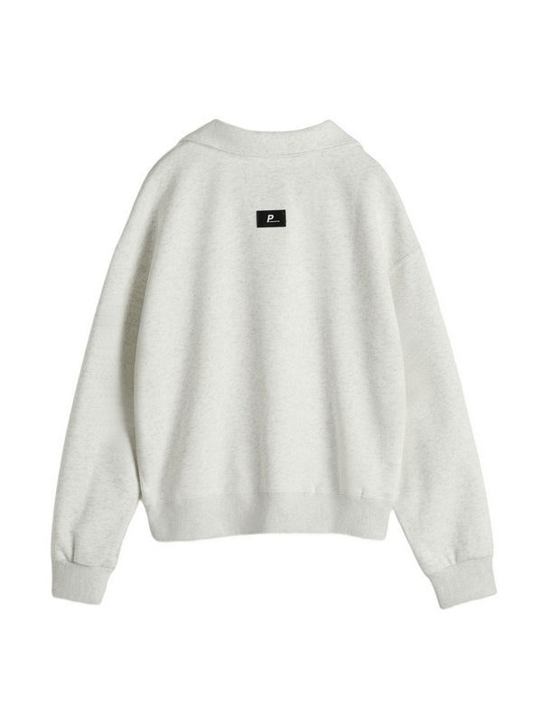 Letter Label Embellished V Neck Oversized Hoodie