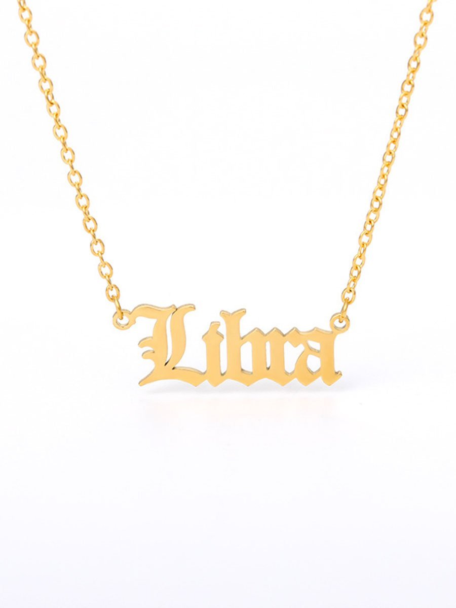 12pcs Constellation Letter Charm Necklace for Women