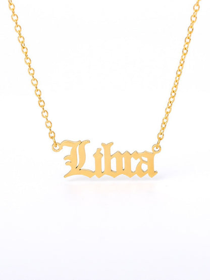 12pcs Constellation Letter Charm Necklace for Women