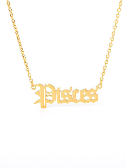 12pcs Constellation Letter Charm Necklace for Women