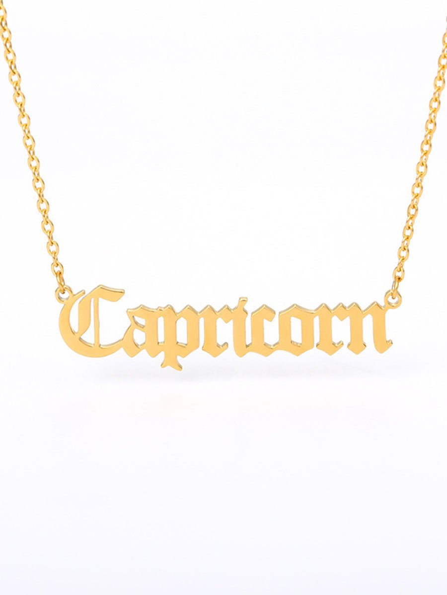 12pcs Constellation Letter Charm Necklace for Women