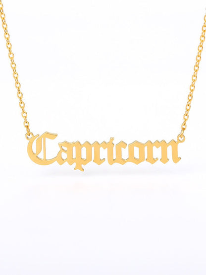 12pcs Constellation Letter Charm Necklace for Women