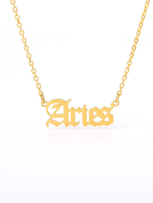 12pcs Constellation Letter Charm Necklace for Women