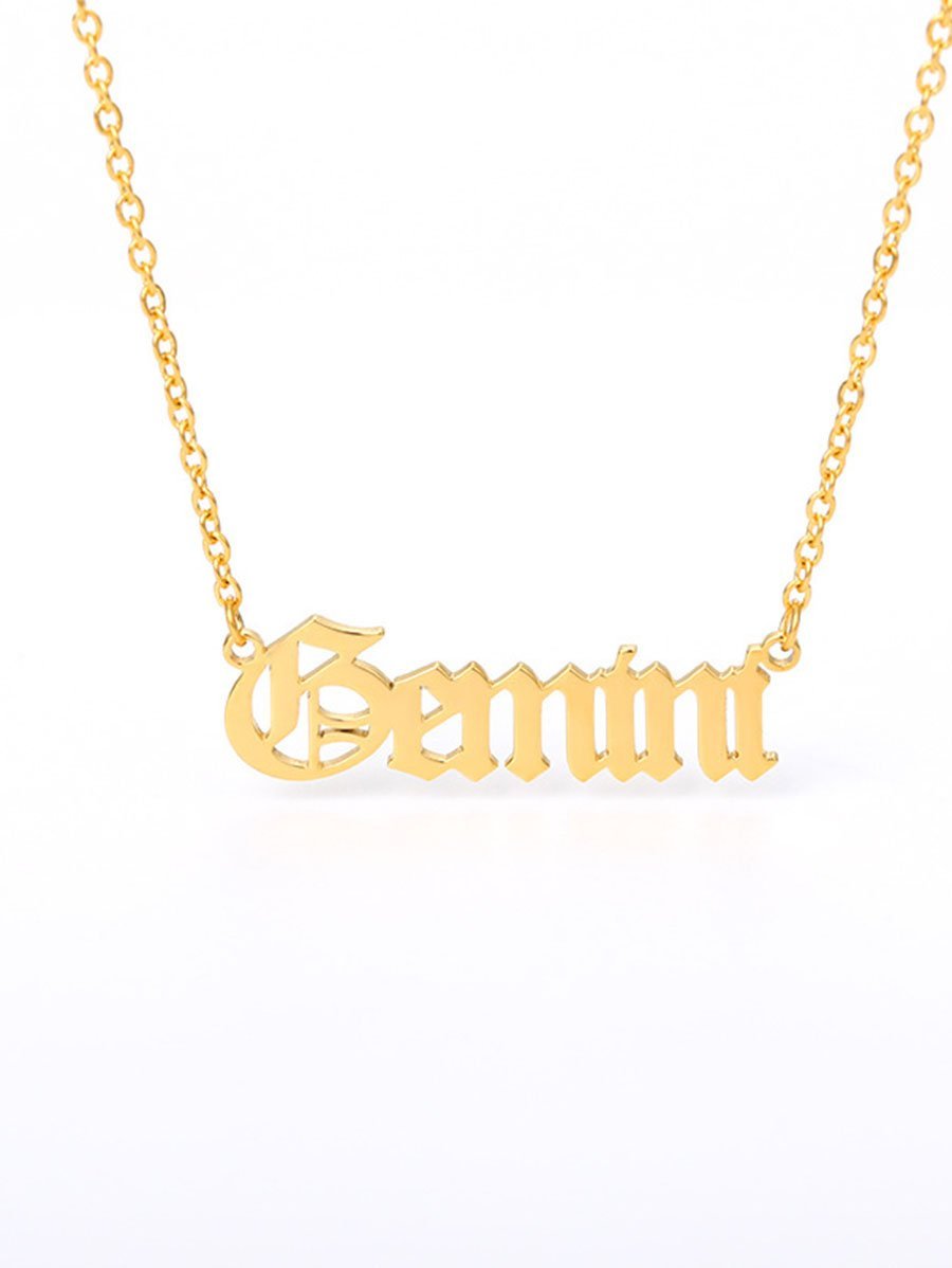 12pcs Constellation Letter Charm Necklace for Women