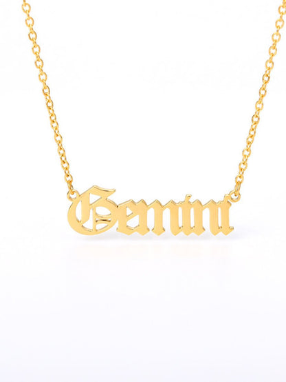 12pcs Constellation Letter Charm Necklace for Women