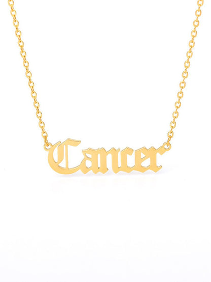 12pcs Constellation Letter Charm Necklace for Women