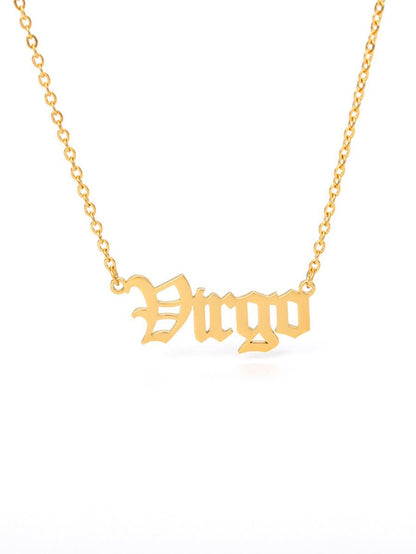 12pcs Constellation Letter Charm Necklace for Women