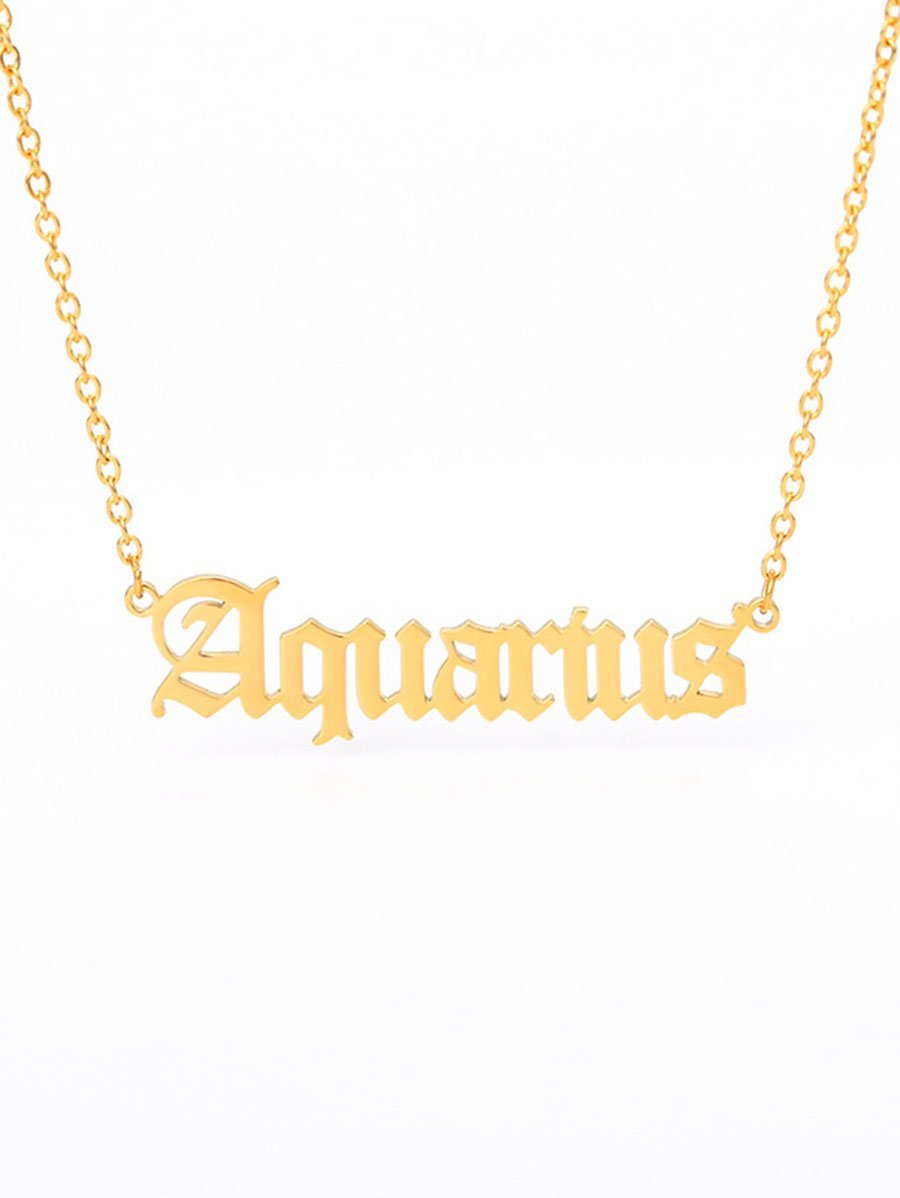 12pcs Constellation Letter Charm Necklace for Women