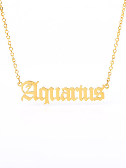 12pcs Constellation Letter Charm Necklace for Women