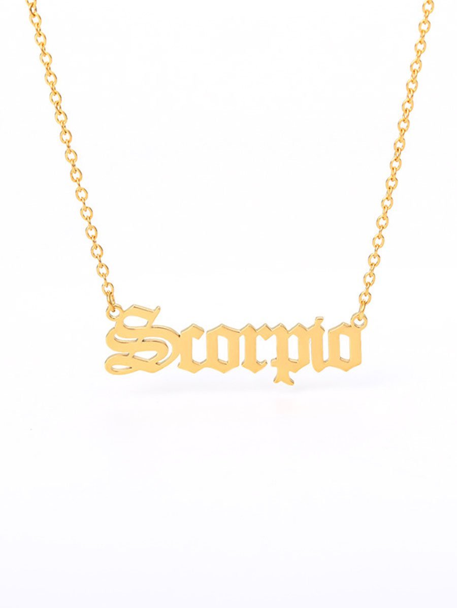 12pcs Constellation Letter Charm Necklace for Women