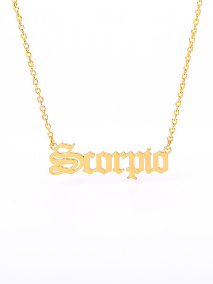 12pcs Constellation Letter Charm Necklace for Women