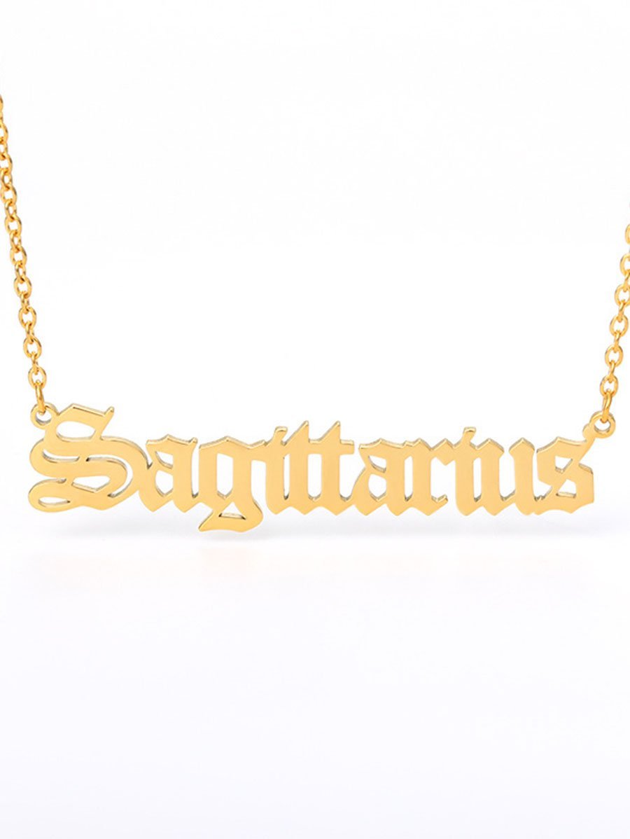 12pcs Constellation Letter Charm Necklace for Women