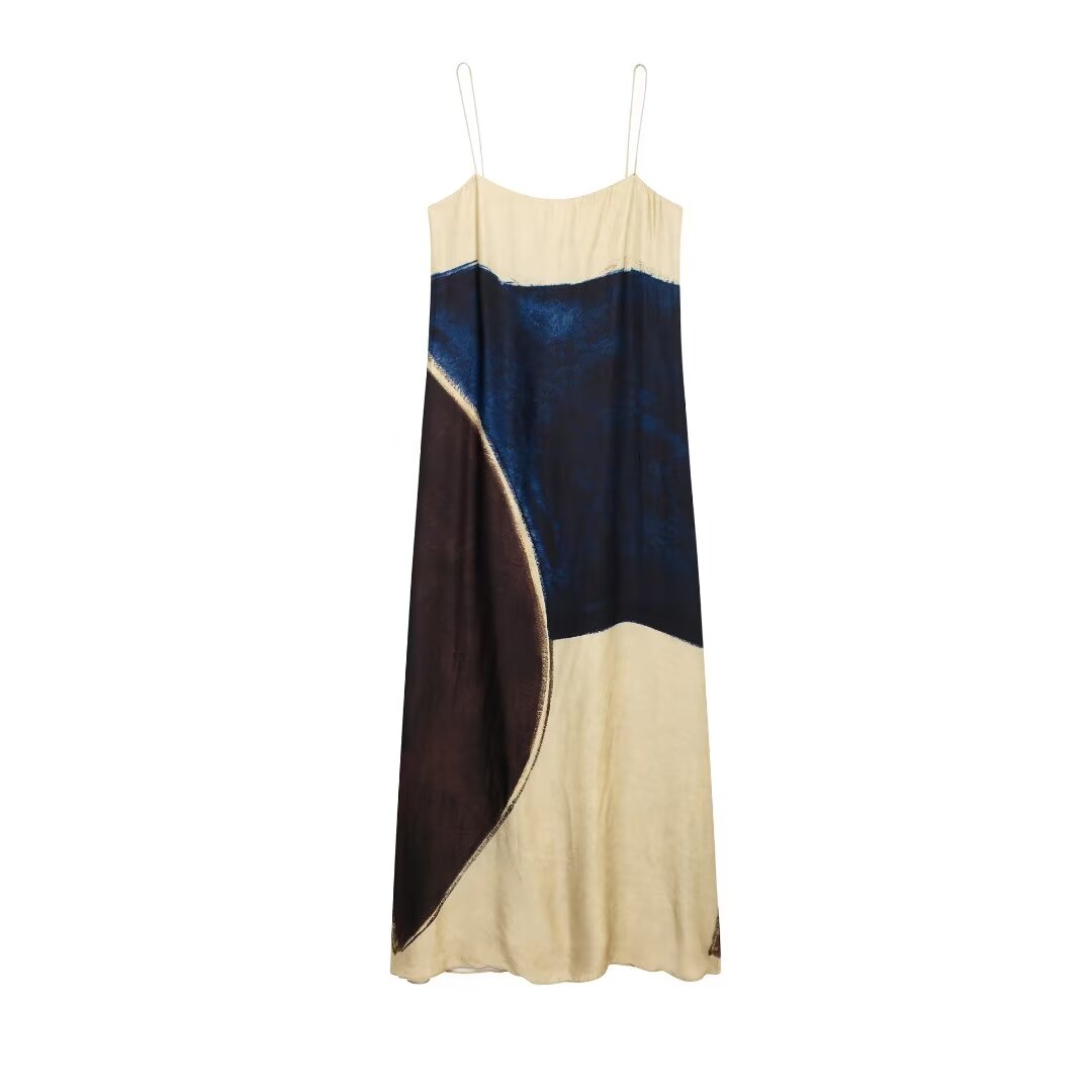 Retro Printing Slip Dress