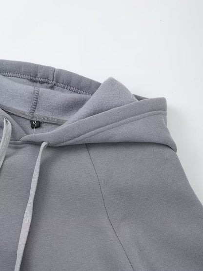 Fall Women Clothing Stylish Simple Hooded Washed Sweatshirt