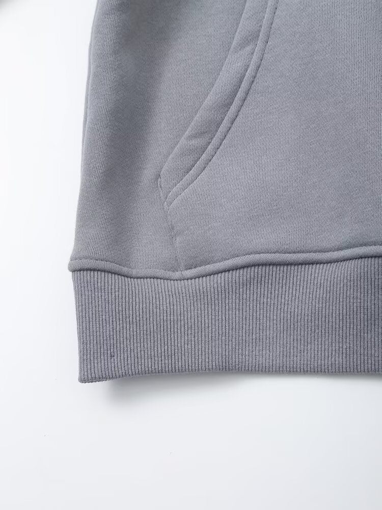 Fall Women Clothing Stylish Simple Hooded Washed Sweatshirt