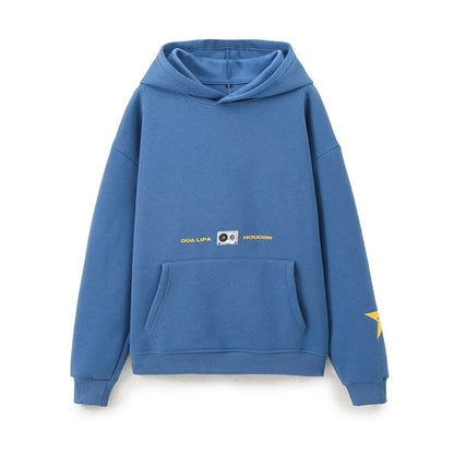 French Casual Loose Idle Sense Letter Graphic Printed Hooded Long Sleeve Sweatshirt