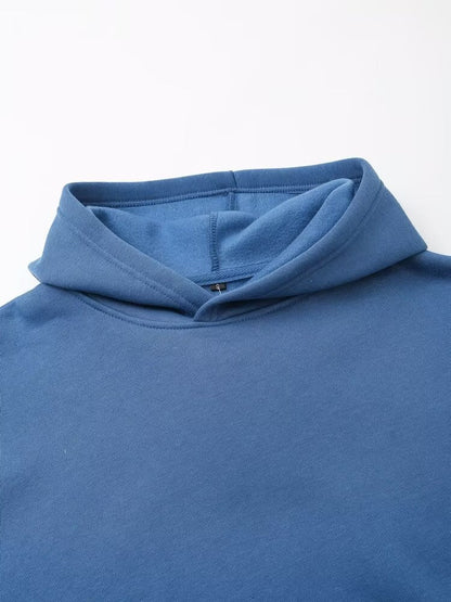 French Casual Loose Idle Sense Letter Graphic Printed Hooded Long Sleeve Sweatshirt