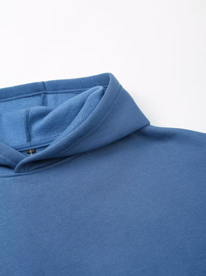 French Casual Loose Idle Sense Letter Graphic Printed Hooded Long Sleeve Sweatshirt