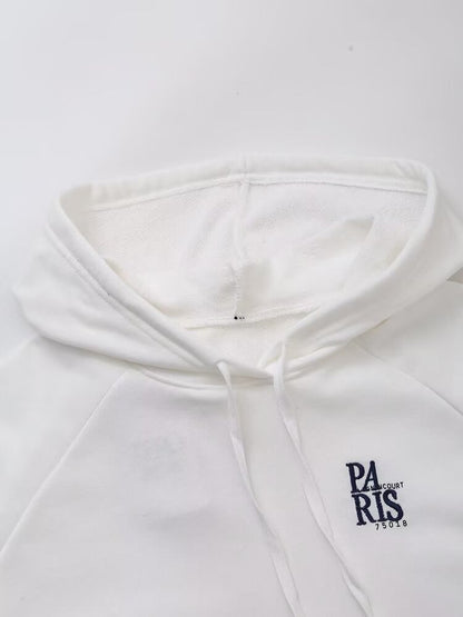Women Clothing Spring Office All Matching Letter Graphic Embroidered Decorative Hooded Sweatshirt