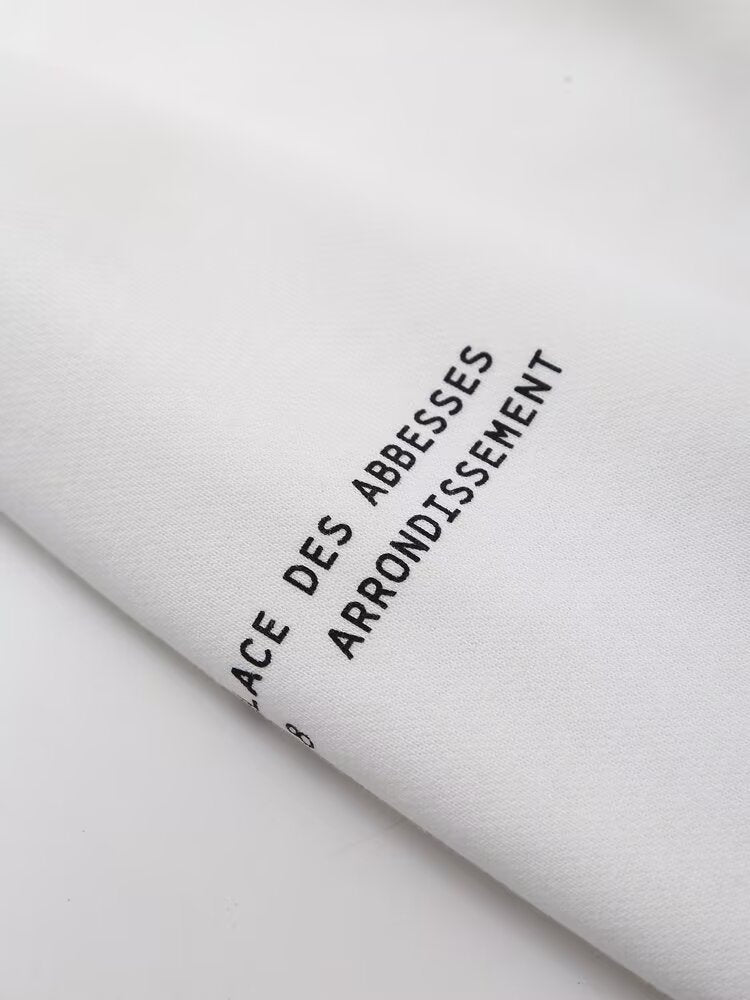 Women Clothing Spring Office All Matching Letter Graphic Embroidered Decorative Hooded Sweatshirt