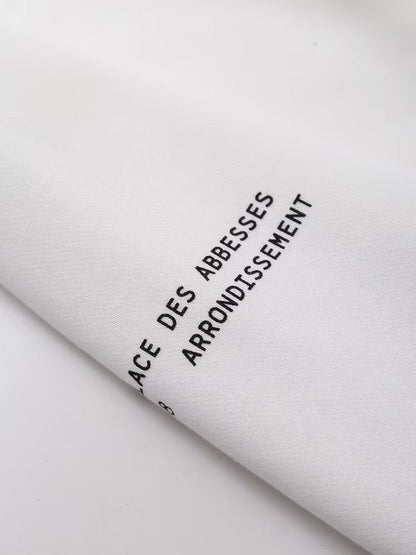 Women Clothing Spring Office All Matching Letter Graphic Embroidered Decorative Hooded Sweatshirt