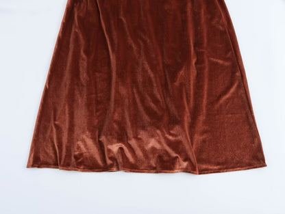 Fall Women Clothing Sling Pleated Midi Dress