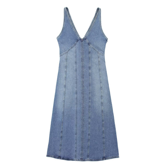 Women Clothing Casual Denim Midi Dress
