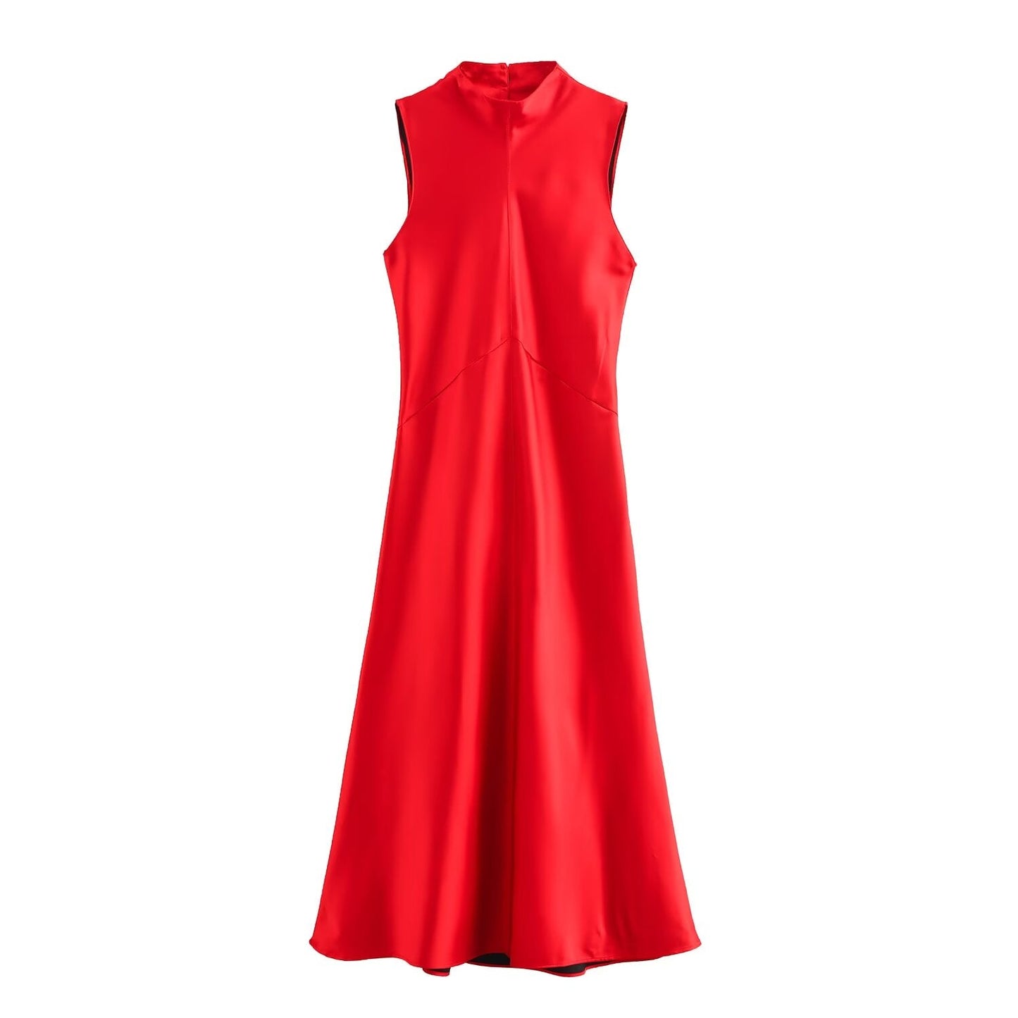 Women Clothing Autumn Winter Socialite Elegant Satin Texture Dress