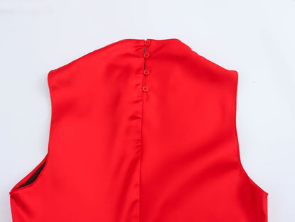 Women Clothing Autumn Winter Socialite Elegant Satin Texture Dress