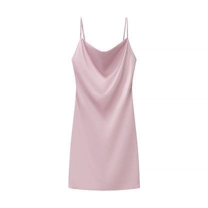 Sexy Satin Multi Color Suspenders Short Dress Spring