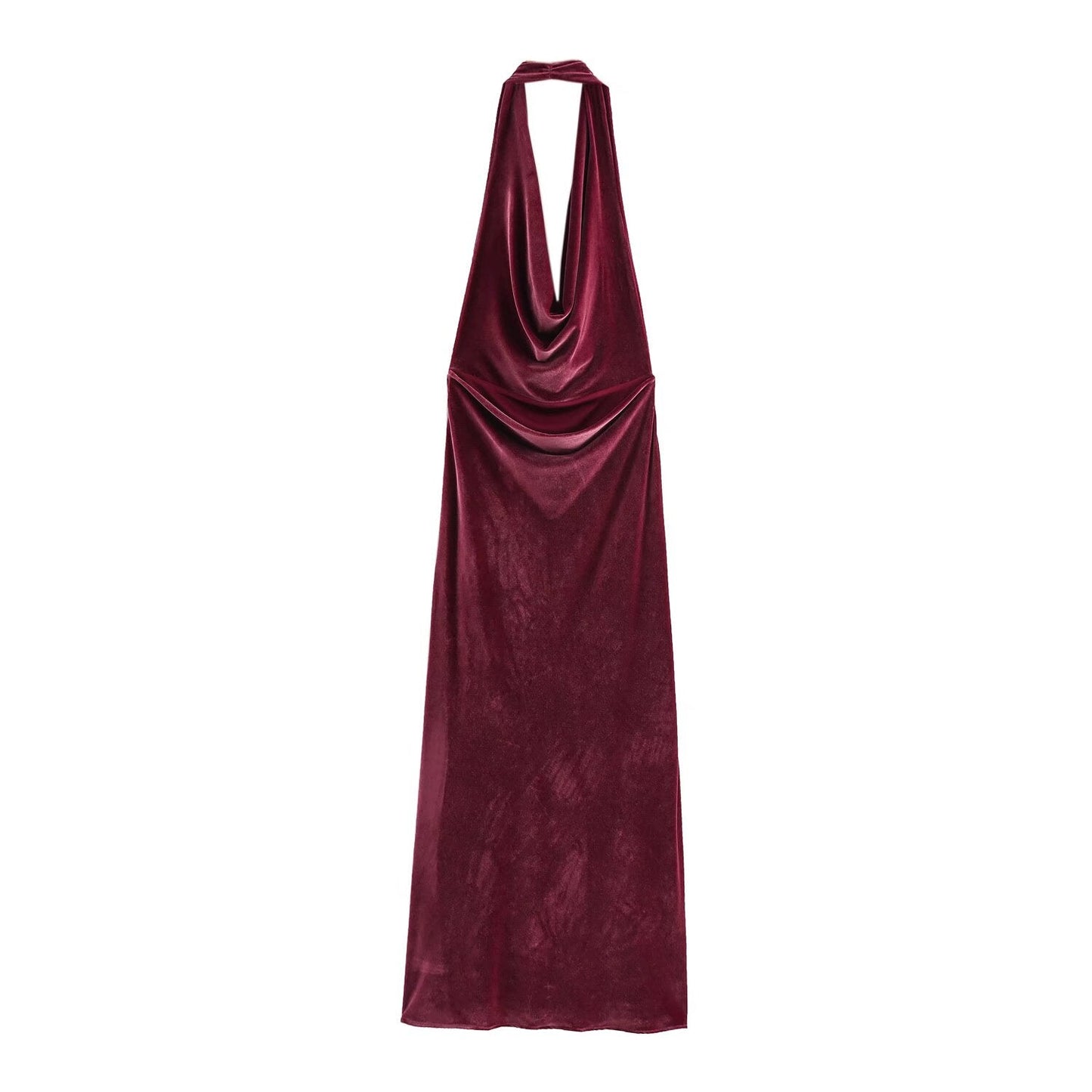 Spring Lightly Mature Sexy Backless Slim Fit Figure Flattering Hanging Collar Dress
