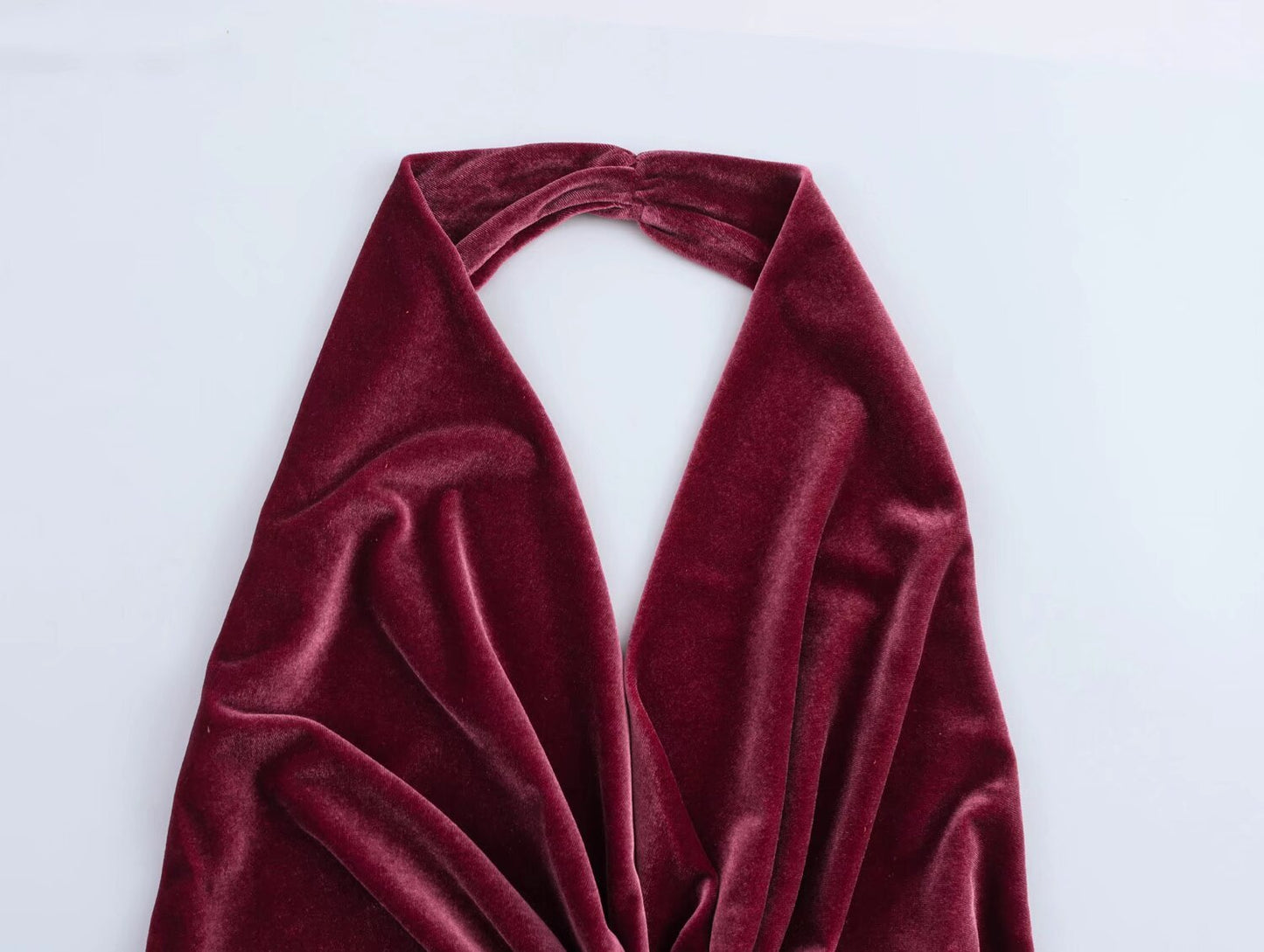 Spring Lightly Mature Sexy Backless Slim Fit Figure Flattering Hanging Collar Dress