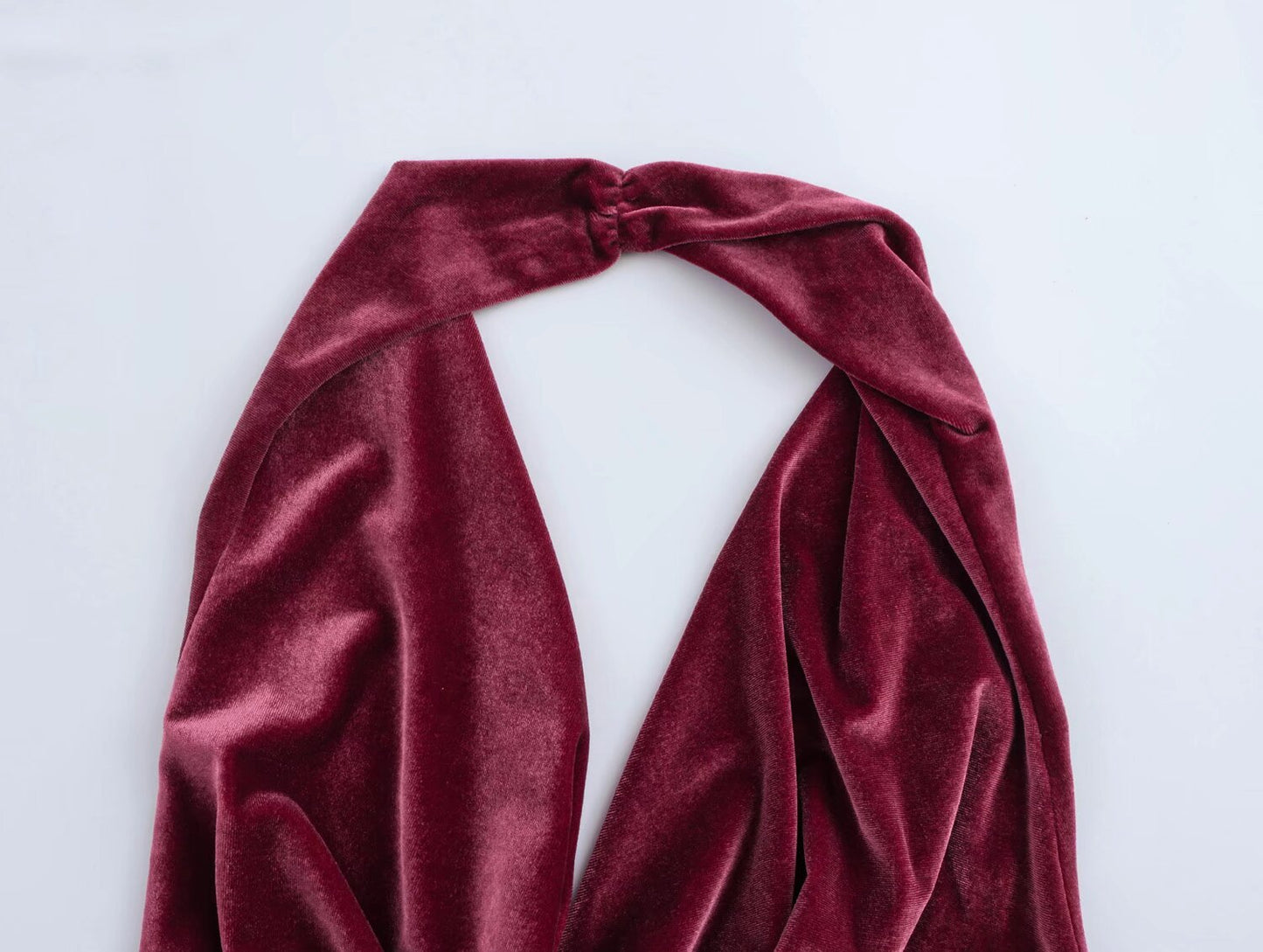 Spring Lightly Mature Sexy Backless Slim Fit Figure Flattering Hanging Collar Dress