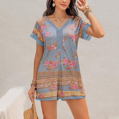 Mixed Batch Delivery Seaside Vacation Casual Women V neck Jumpsuit