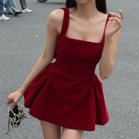 Spring Slip Backless Bow Pettiskirt Girl Cinched Short Dress