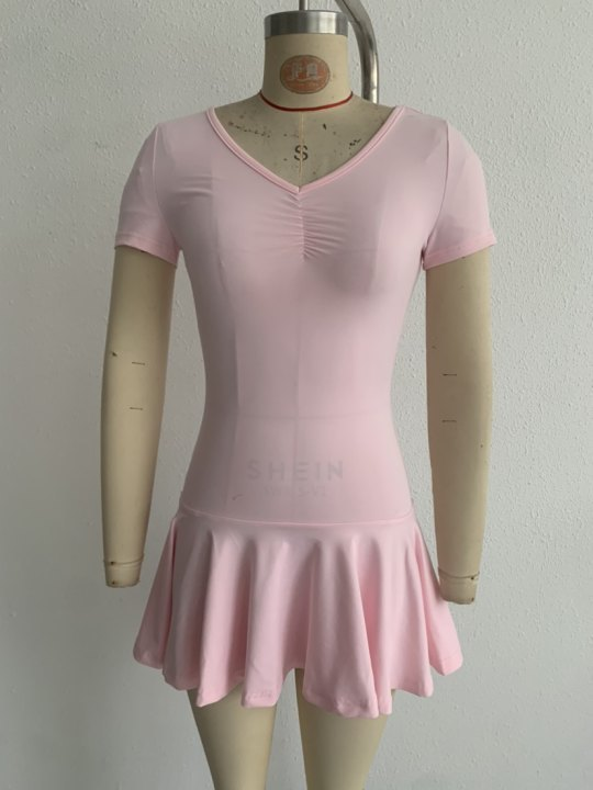 Spring Summer Sexy Dress Knitted Short Sleeve Pleated Slim Fit Cinched Short Dress