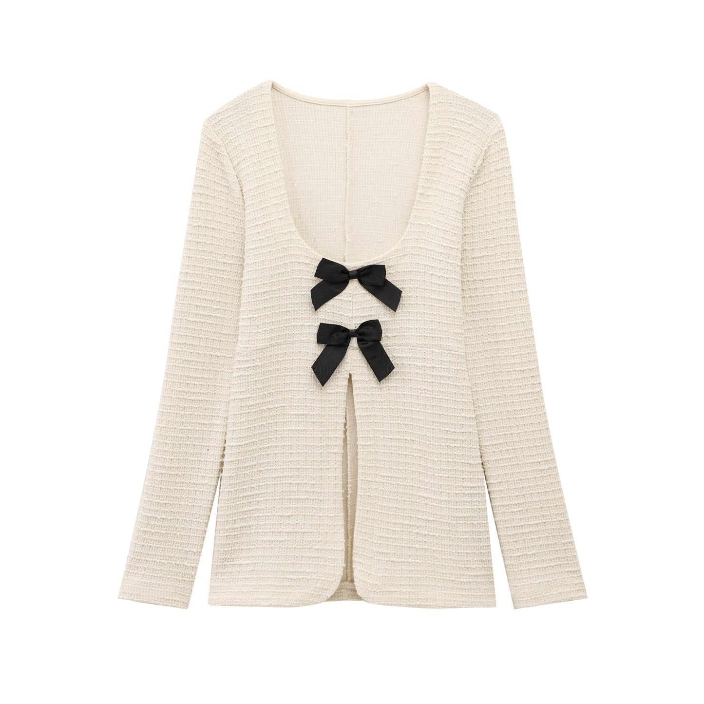 Spring Summer Women Clothing Bowknot Long Sleeved Top Bell Bottom Pants