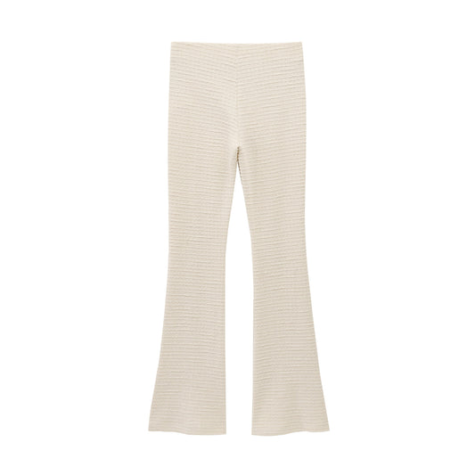 Spring Summer Women Clothing Bowknot Long Sleeved Top Bell Bottom Pants