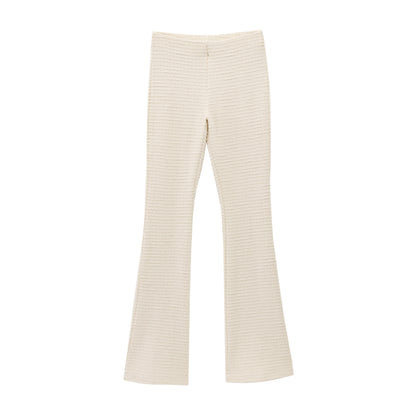 Spring Summer Women Clothing Bowknot Long Sleeved Top Bell Bottom Pants