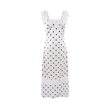 Sexy Polka Dot Dress Women Lace Waist Hip Dresses