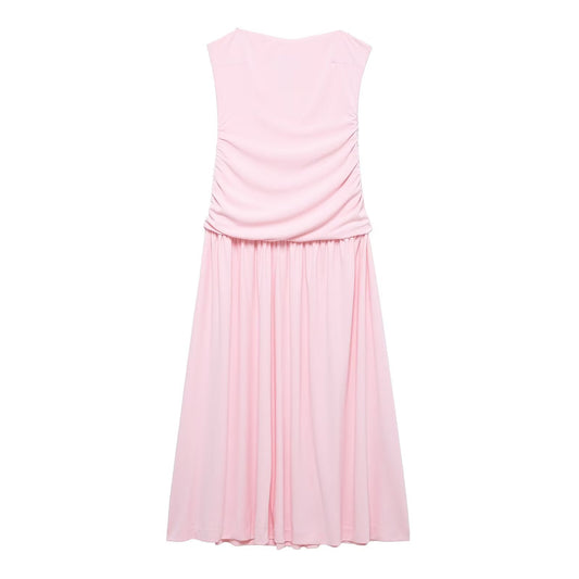 Women Wear Spring Sexy Sweet Spicy Pleated Tube Top Dress